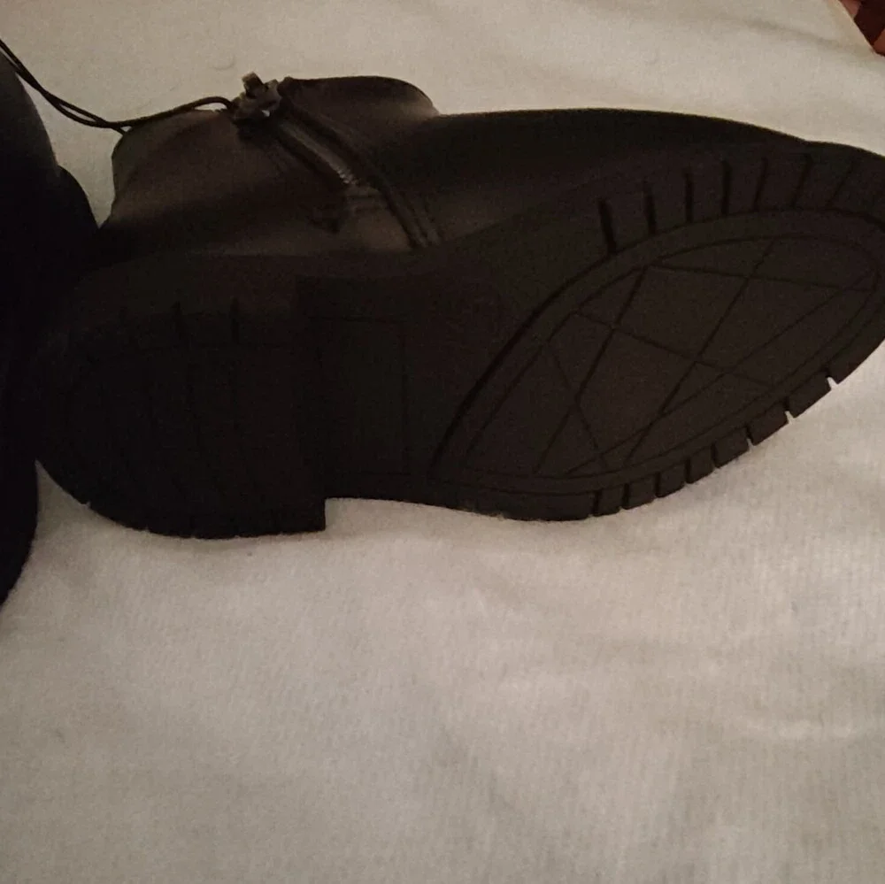 Ankle Boot Black Size 6 Faux Leather Slip-On Gore